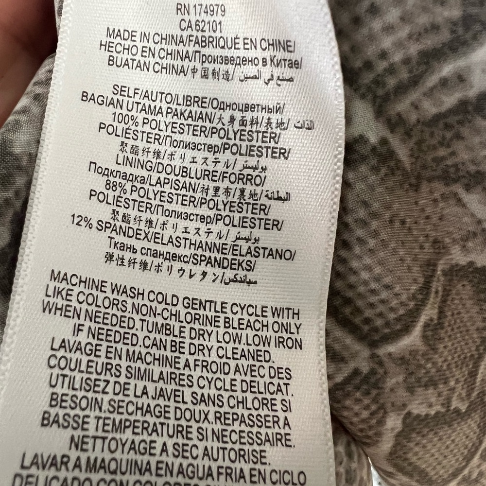 Bcbg Gray Frost Side Tie Python Snake Handkerchie… - image 4